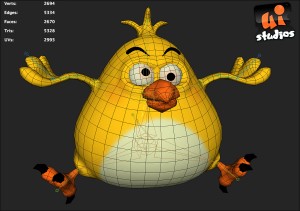 Fat Bird Low Poly Game Model
