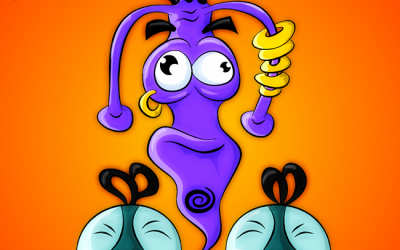 Purple Alien 2D Illustration
